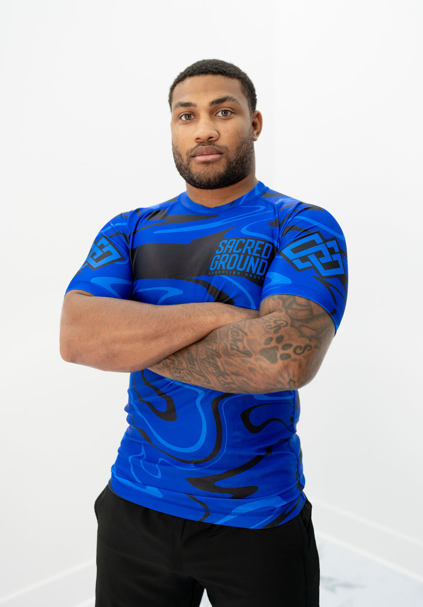 Ranked Rashguard Blue Sacred Ground Grappling Goods