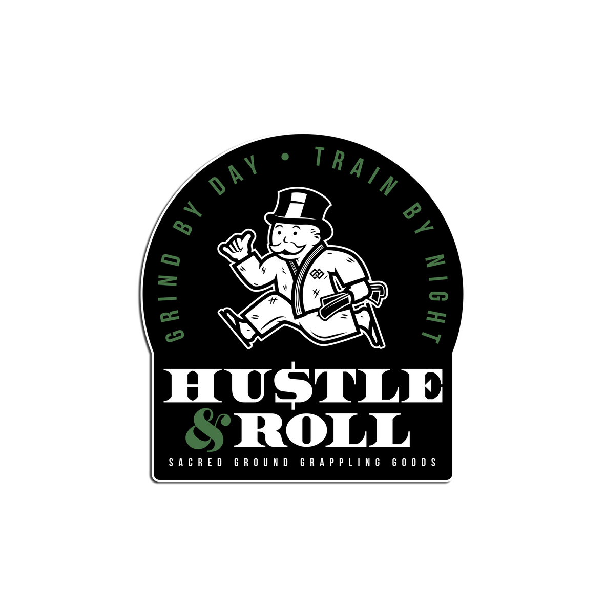 Hustle & Roll Sticker Sacred Ground Grappling Goods