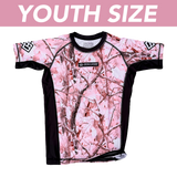 YOUTH Girls Pink Tree Camo Rashguard - PREORDER